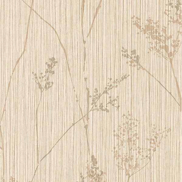 Tree allover on beige background wallcovering