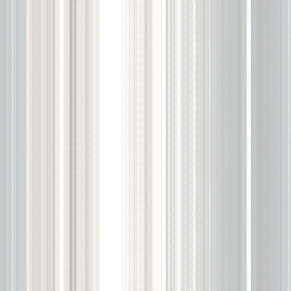 Blue taupe and white stripe wallcovering