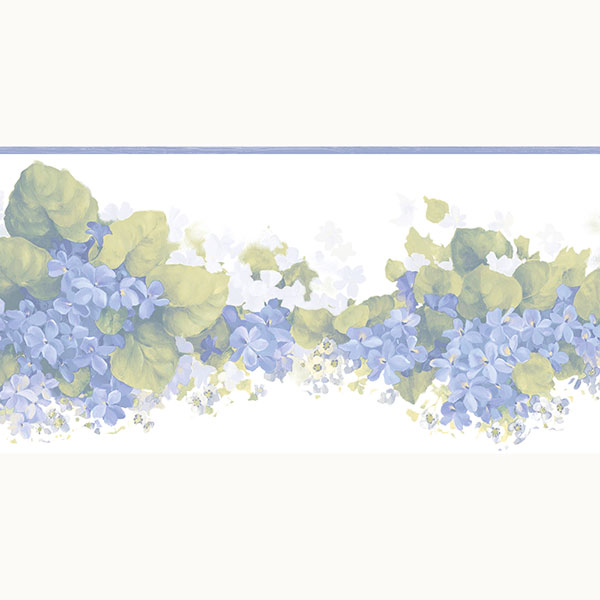 blue hyacinth floral wallpaper border