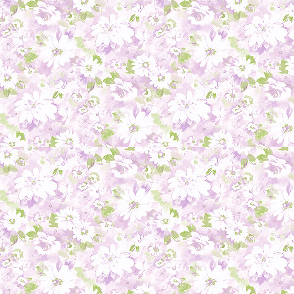 purple and green floral wallcovering