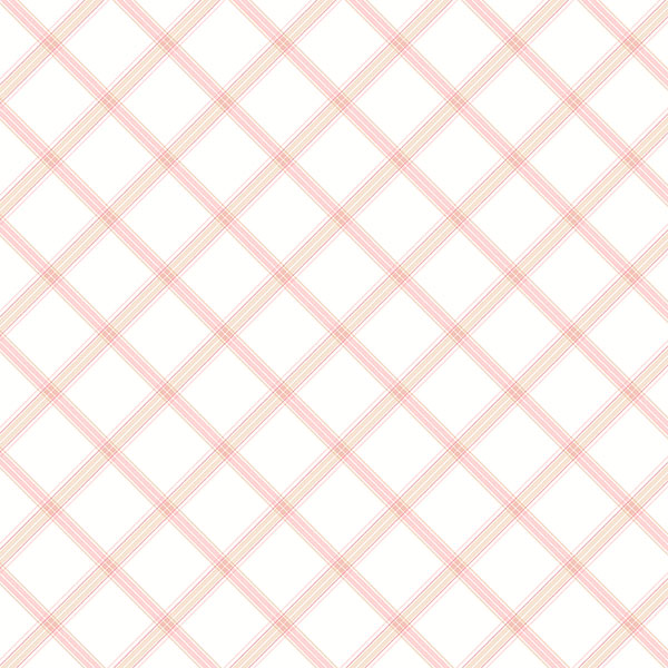 pink and white trellis wallcovering