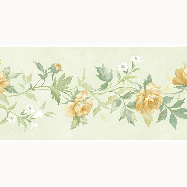 green and yellow floral border