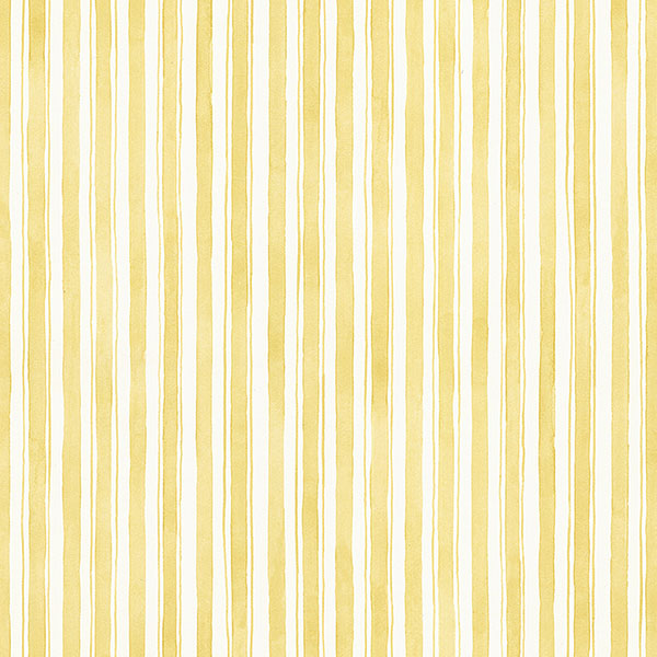 yellow and white watercolour stripe wallcovering
